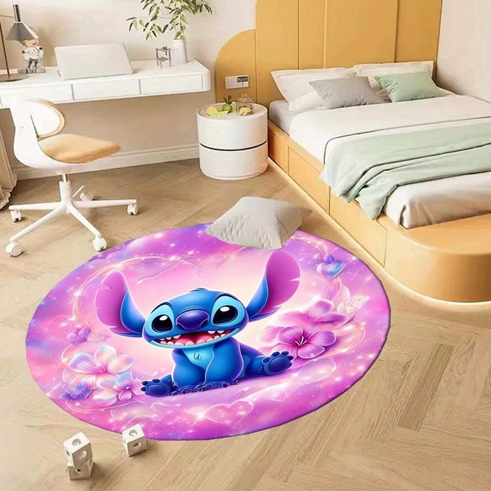 1pc Stitch Round Area Rug , Playroom Bedroom Living Room Indoor Decor Rug , Perfect for Leisure Areas , Bedside , Cloakroom , and Outdoor Sp