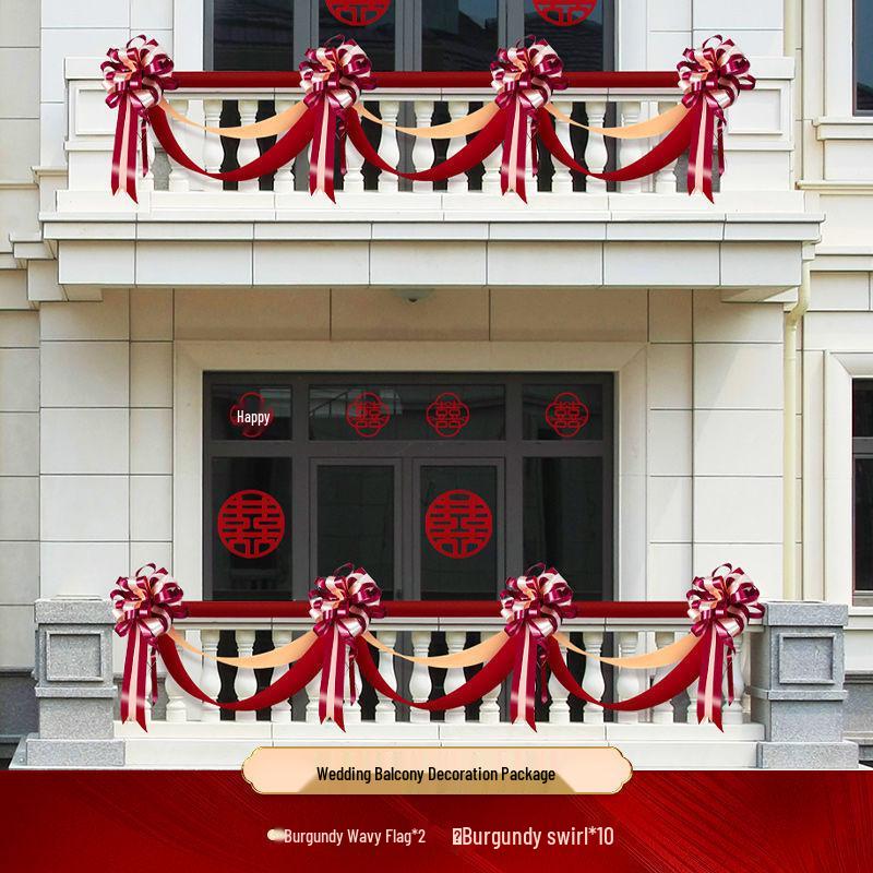 Outdoor Balcony Wedding Flower Decoration for Railings