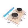 Wooden Perch Stand Hanging Feeder Bowls Multifunctional Bird Food Cups  Budgie
