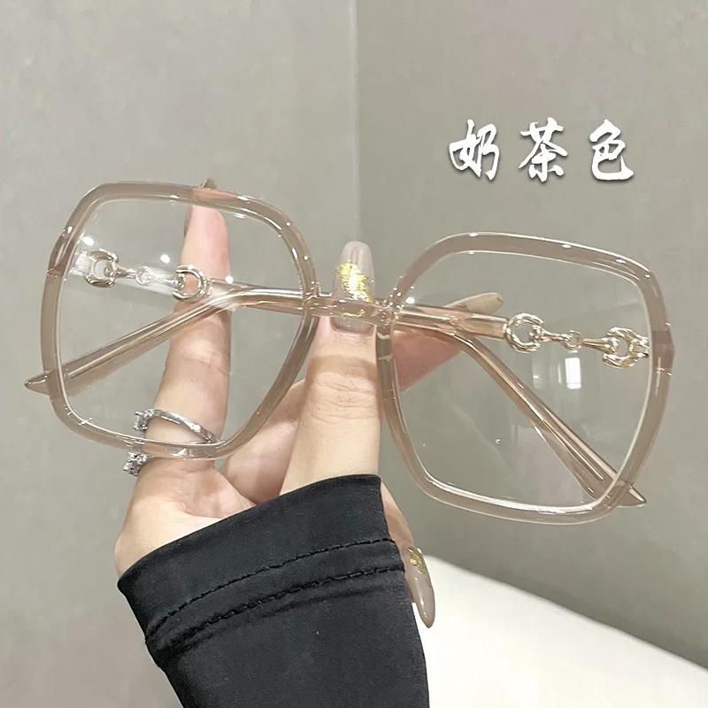 

Fashionable Large Frame Myopia Glasses with Anti Blue Light and Anti Radiation High-definition Women s Full Frame Glasses -100