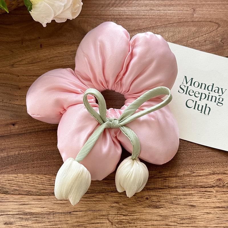 

Sweet Tulip Hair Bands Floral Hair Rope For Women Girls Headwear Elastic Hair Band Trendy Hair Accessories Gifts розовый