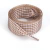 1 Pair Cute Pastel Gingham Check Ribbon Shoelaces Wide Flat Grid Multicolor Sweet Girly Bow Laces for Sneakers and Casual Shoes
