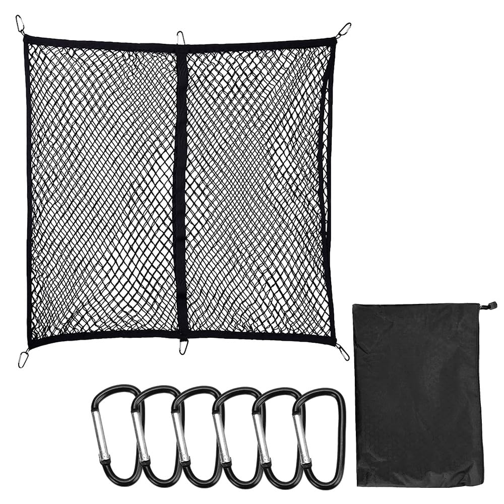 Extendable Cargo Net for Pickup and Secures Cargo and Prevents Slippage x Trucks, Trailers, Boats, (120cm 120cm)