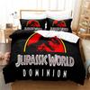 Set Letto Jurassic Park Rosso Cartone Animato Tessili per la Casa per Bambini Set Letto Copripiumino Set per Camera da Letto Queen Copripiumino Dinosauro