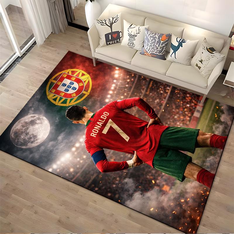 Soccer Star Designed floor mat, suitable as a non-slip mat for the living room or bedroom sofa