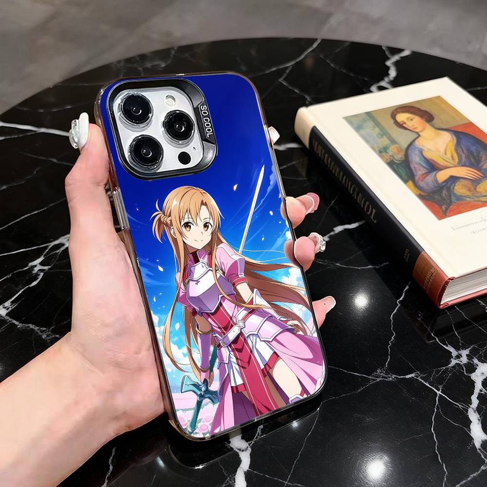 Sword Art Online A-Asuna Y-Yuuki-es Phone Case For iPhone 17,16,15,14,13,12,11 Plus,Pro,Colorful Silver Phone Case Funda Cover
