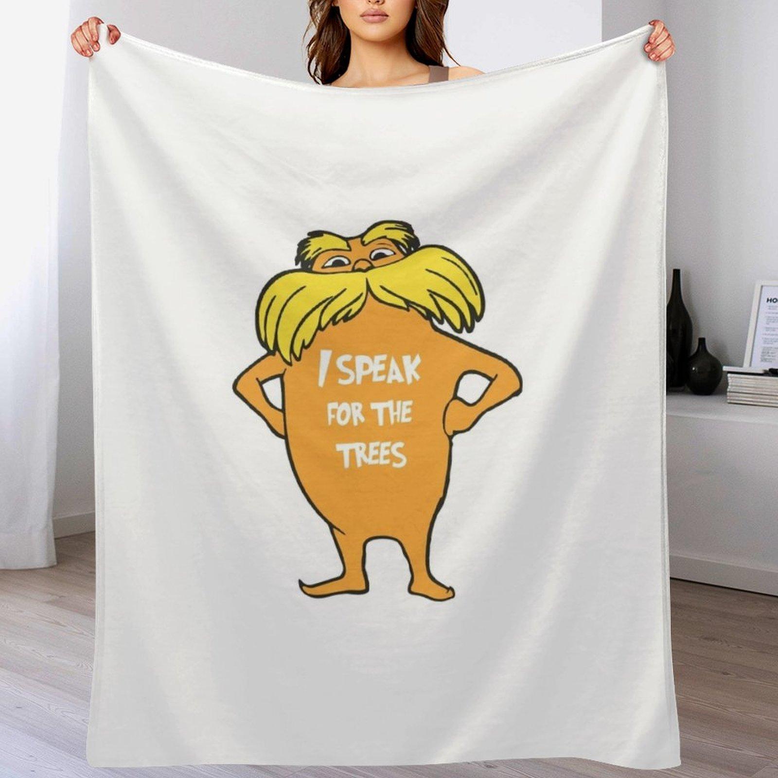 Lorax I speak for the trees so cute Throw Blanket Soft Breathable Blanket for Night Sleeping 75X95CM