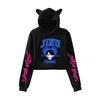 KPop Demon Hunters Cat Ears Short Hoodie Autumn Saja Boys Pullover Anime Cosplay Party Jacket Student Y2K Harajuku Clothing