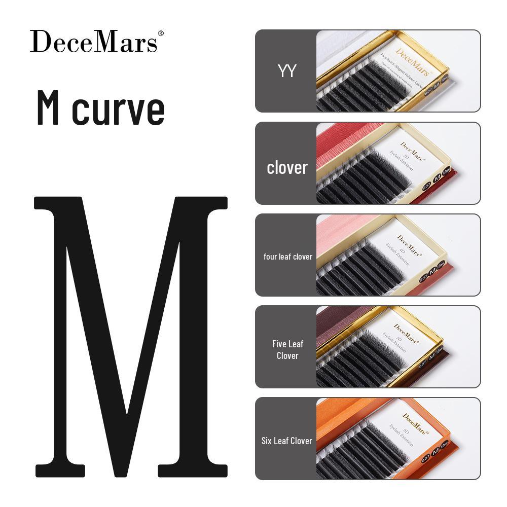 DeceMars Clover Multi-Leaf Eyelash Extensions: M Curl, Four-Leaf, Five-Leaf, Six-Leaf False Lashes YY