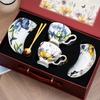 Shangqi Hand-Painted Ceramic Coffee Cup and Saucer Set
