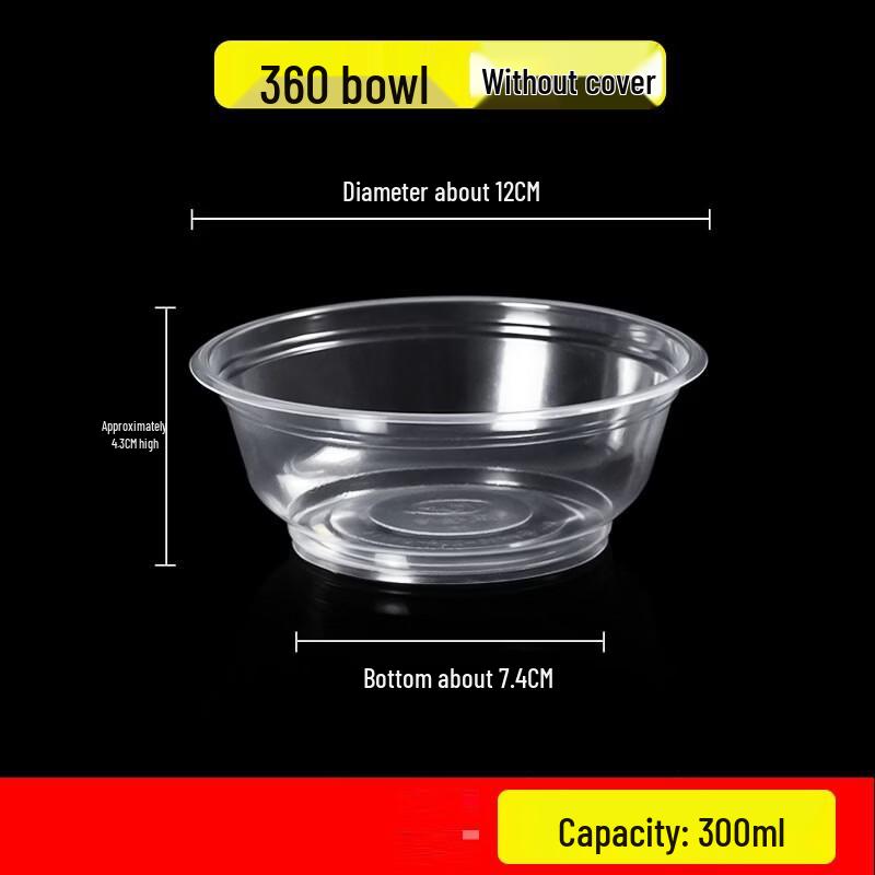 ZISIZ Disposable Round Plastic Bowls