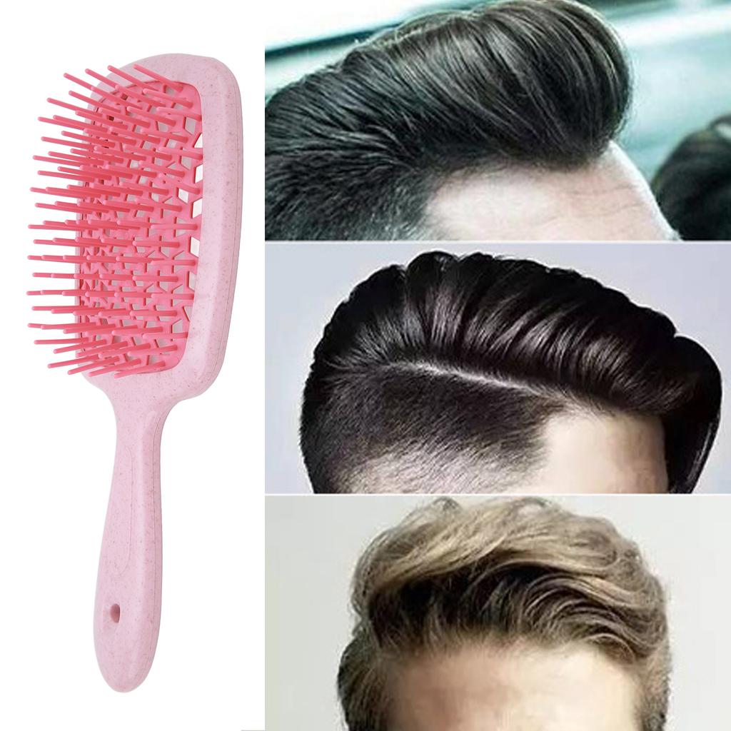 Gebogene Entlüftungs-Haarbürste Kopfhautmassage Paddel Entwirrbürste Stylingwerkzeug zum schnellen Föhnen Rosa