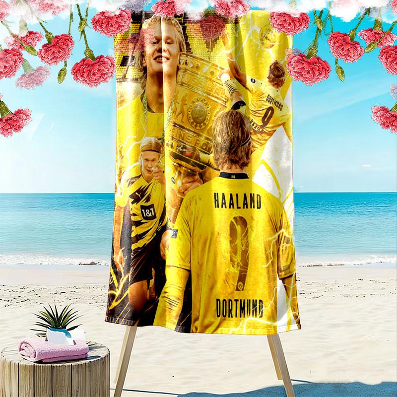 Erling Haaland Glory Beach Towel, Large Soft Quick Dry Towel for Beach Camping Swimming