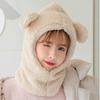 Cute Bear Ear Hat Scarf Windproof Plush Hat Scarf Fashion Winter Warm Hedging Cap  Autumn