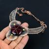 Gorgeous Red Flash Labradorite Gemstone Handmade Pure Copper Wire Wrap Jewelry Pendant