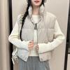 New Women's Lightweight Sleeveless Jacket Stand-up Collar Solid Color Thickened Warm Sports and Leisure Loose Lantern Core Cotton Jacket