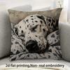 1pc Dalmatian Dog Print Throw Pillow Cover - Cute Dalmatians Puppy & Dog Design, Zipper Closure, Machine Washable Case for Sofa Bed Decor, (No Insert)
