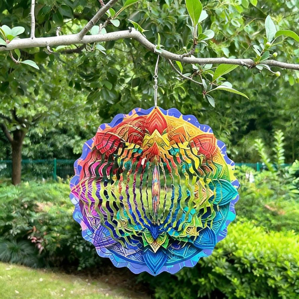 10 Stile 3D Dynamischer Rotierender Windspiel Metall 10cm Regenbogen Tunnel-Stil Windrad Bunter Libellen