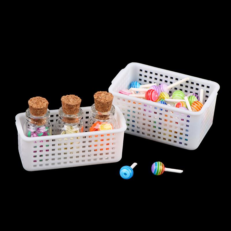1:12 1:6 Dollhouse Miniature Storage Basket Laundry Basket Fruit Vegetable Food Storage Basket Home Decor Toy