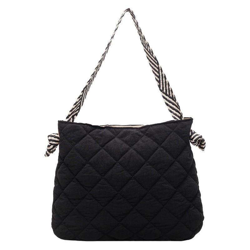 Damen Argyle Baumwollgepolsterte Tragetasche — Große Kapazität Herbst/Winter Schultertasche