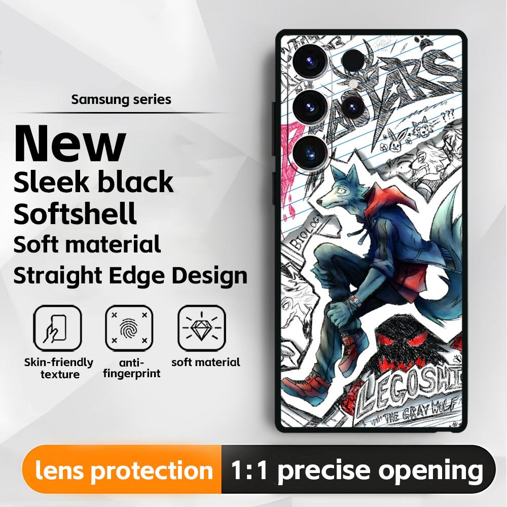 BEASTARS Phone Case For Samsung Galaxy S26 S25 S24 S23 S22 S21 Plus Ultra Note20 Soft Black
