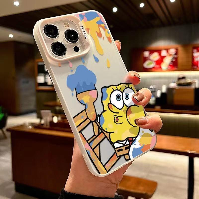 Cartoon Graffiti Spongebob Cute Shockproof Hard Phone Case For Apple Iphone