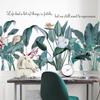 Nordische frische Pflanzen-Wandaufkleber – grüne selbstklebende Tapete für Schlafzimmerdekor