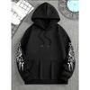 Dark Style Pattern Print Men'S Fashion Hooded Sweatshirt, Casual Versatile Hoodie