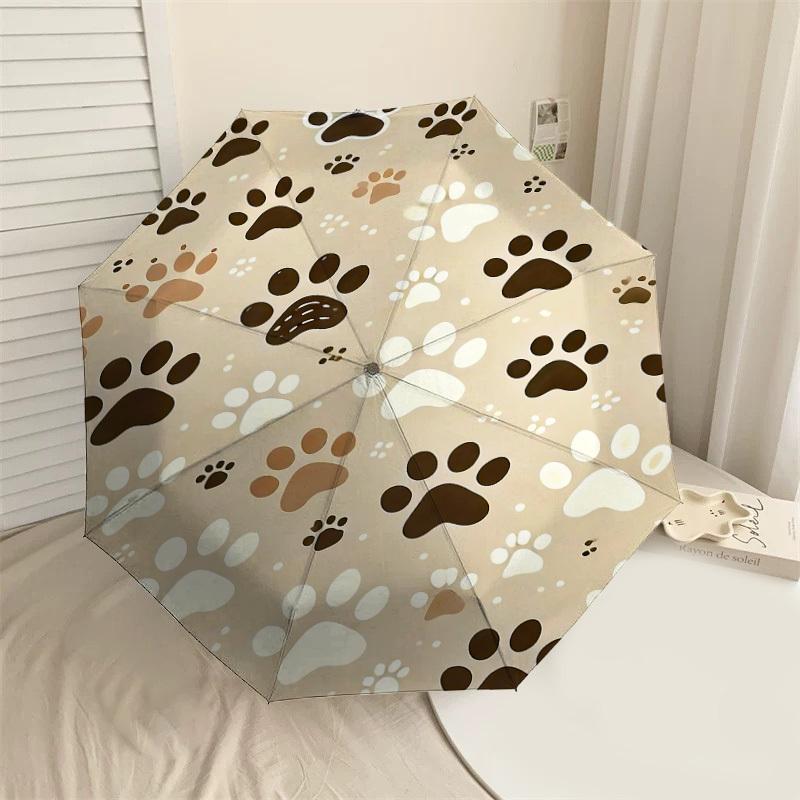 

1PC paw prints Automatic Open/Close Umbrella with Windproof, 8-Rib Sturdy Canopy, Durable Ribs, Fashionable Design, 1321a