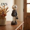 Retro Resin Character Ornaments Halloween Pumpkin/Skeleton Figurine, Desktop Ornament, Cartoon Collectible Art Crafts Humanoid Statue for Autumn
