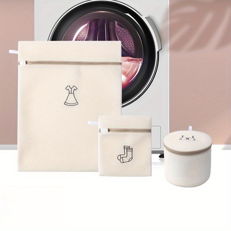 

3 шт./компл. сетчатый мешок для стирки белья, изысканный мешок для белья, защищающий одежду, брюки, нижнее белье, носки, бюстгальтер, сетчатые мешки для белья на молнии 3pcs/set бежевый