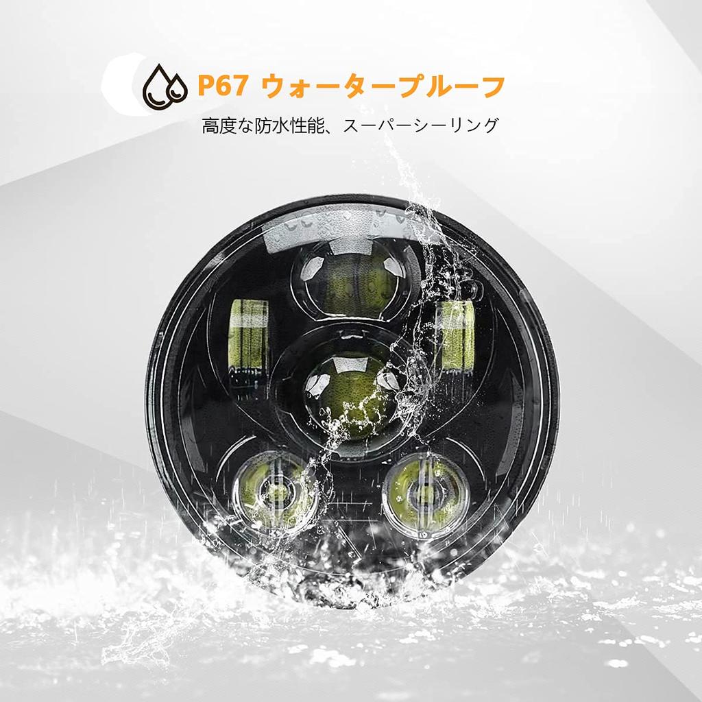 JIAHER Motorcycle Headlight Vehicle Inspection Compatible Universal 5.75 Inch LED Headlight Harley Davidson 883