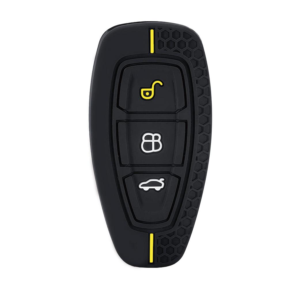New Car Key Pack for Ford ST Fiesta Focus Mondeo Ecosport Kuga Edge Escape Metallic Silicone Car Key Fob Case Accessories