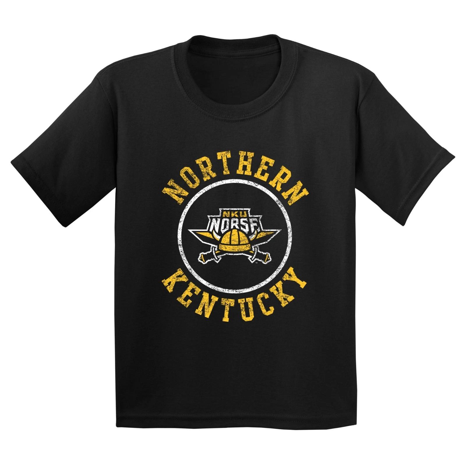 Northern Kentucky Norse Distressed Circle Logo University Youth T-Shirt - Black M