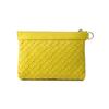 Bottega Veneta Intrecciato Woven Zip Leather Pouch Men Clutch Yellow Apricot 651854V0E512671