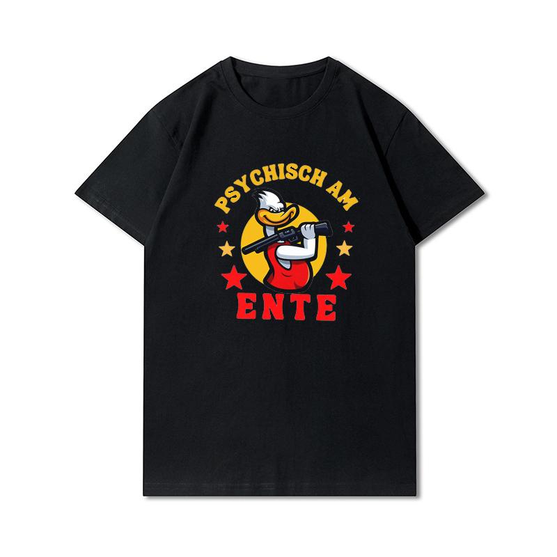 Letní trička větší velikosti pro ženy Whisling Duck Potištěné Neformální tričko s krátkým rukávem Topy 100% bavlna Oversize O Trička s výstřihem