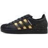 Originals Superstar 2 Abriebfeste Low-Top Skateboard-Schuhe Unisex Schwarz Gold JI0079(Team91- )
