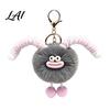 Soft Plush Keychain Sausage Mouth Creature Keychain Cartoon Fuzzy Ball Keyring Pendant Women Key Rings Decorative for Handbags Purses Backpacks