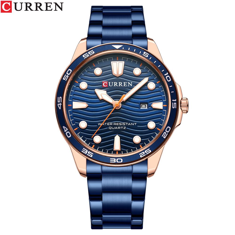 CURREN 8426 Men's Waterproof Steel Band Sports Quartz Watch with Calendar