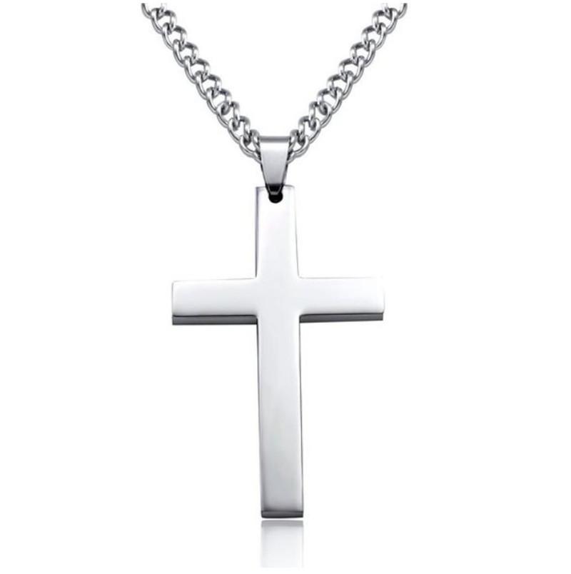 Fashion Cross Necklaces For Women Gold Silver Color Crucifix Pendant Chain Necklace Men Trendy Faith Prayer Jewelry