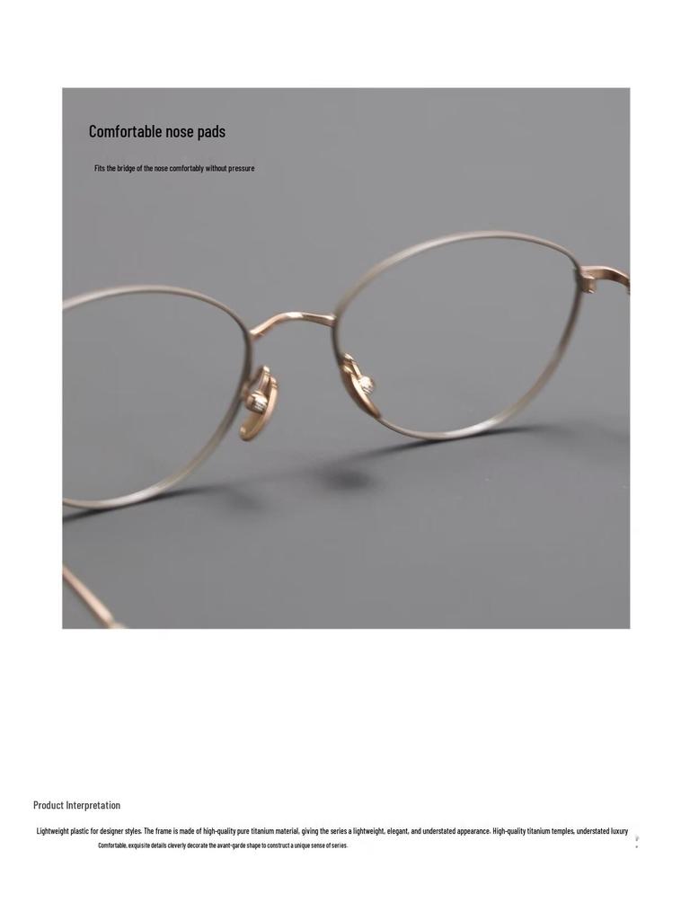 Women's Fashionable Pure Titanium Myopia Eyeglass Frames with Thin Metal Rim, Suitable for Prescription Reading Glasses.