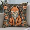 William Morris Art Fox Pillow Case Short Plush Double-sided Print Square Throw Pillow Covers Sofa Home Cushion Decor