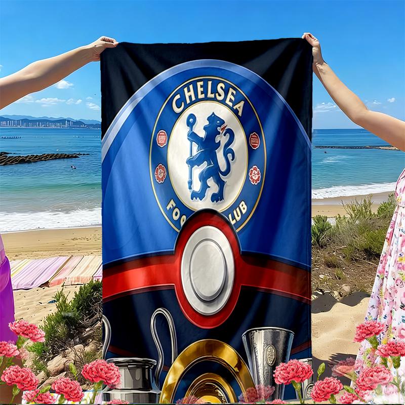 Chelsea F.C Print Beach Towel, Versatile Lightweight Absorbent Beach Towel for Pool Surf Yoga Bathroom, Perfect Birthday Holiday Gift