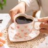 Sweet Love Heart Cup Creative Tea Milk Cups Easy To Clean Ceramic Mugs Tableware