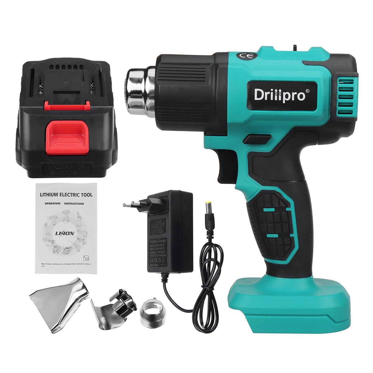 

Электрический фен Drillpro, 1500 мАч, 200 Вт, вилка Австралии/США/ЕС, для сварки, сварки ПВХ, литья, сушки, горячей загрузки, снятия краски и т. д.