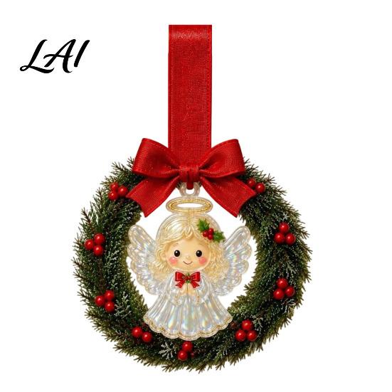 Versatile Seasonal Hanging Wreath Mini Christmas Door Handle Decoration Gingerbread/Angel/Bell/Snowman Artificial Pine Desktop Scenery with