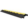 4 Pack Rubber Cable Protector Ramp 2 Channel Heavy Duty 66000lbs Load Capacity Cable Wire Cord Cover Ramp Speed Bump Driveway Hose Cable Ramp