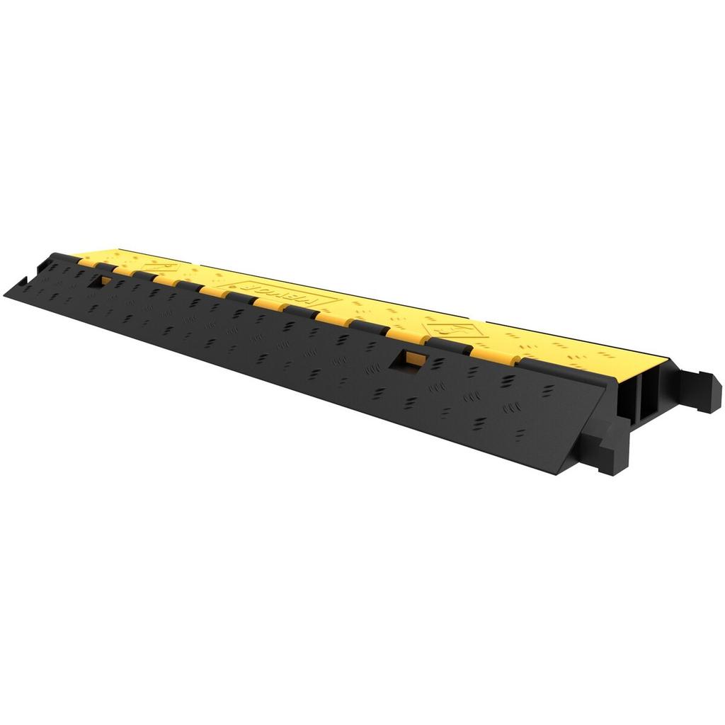 4 Pack Rubber Cable Protector Ramp 2 Channel Heavy Duty 66000lbs Load Capacity Cable Wire Cord Cover Ramp Speed Bump Driveway Hose Cable Ramp