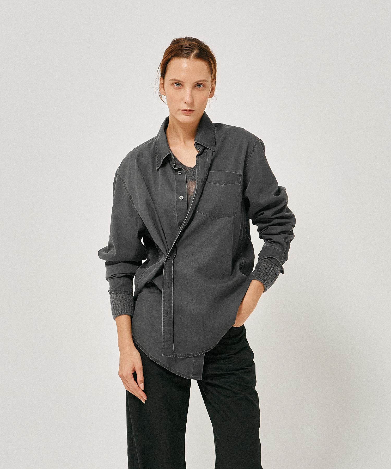 Label Archive W Maeve Drape Shirt Black Black/One Size