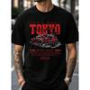 Men's Tokyo Underground Drift Car Graphic T-Shirt JDM Streetwear Short Sleeve Crew Neck Soft Cotton Tee For Racing Enthusiasts